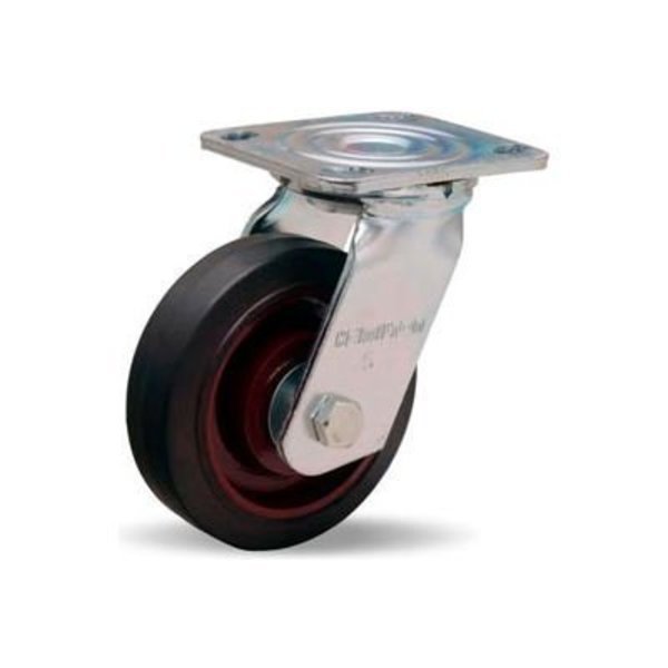 Hamilton¬Æ Whirlaway Cold Forged Swivel 5 x 1-1/2 Mold-On Rubber Roller 240 Lb. Caster, Hamilton Casters, Mfr#: S-WW-5R